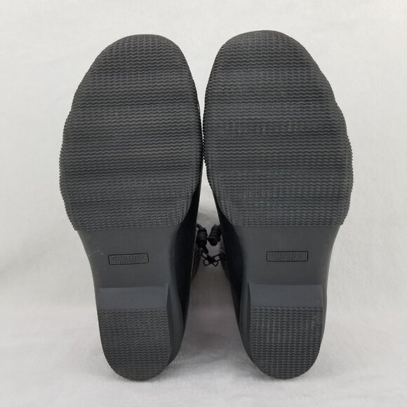 ✅Sperry Saltwater Black Grey Duck Leather Boots Women's 9.5 Winter Work Wear - Picture 3 of 12